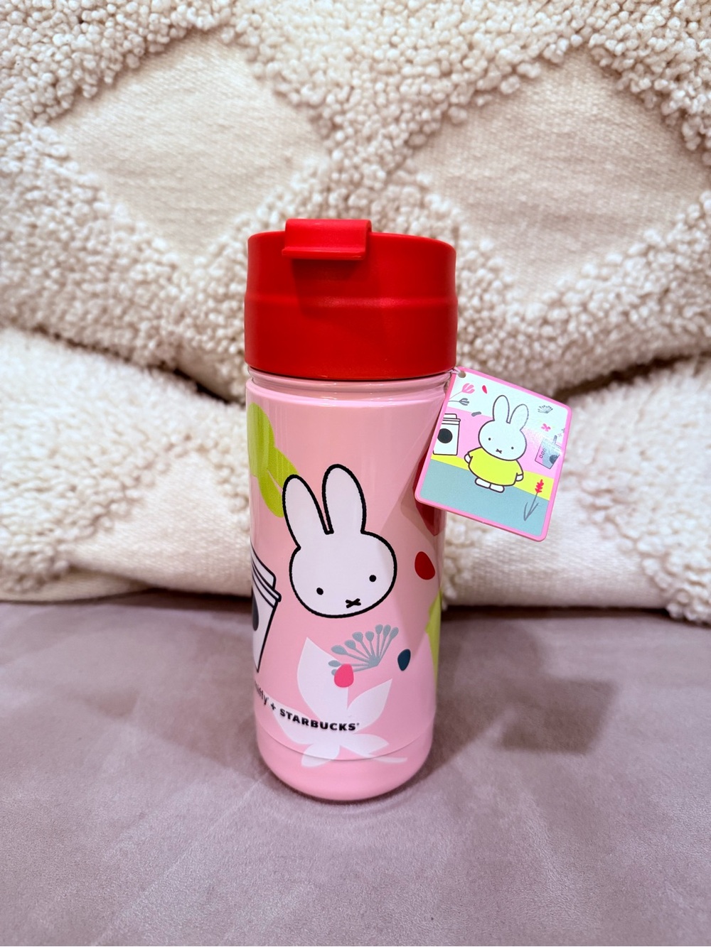 Starbucks Pink Miffy Bunny Red Lid Travel Tumbler